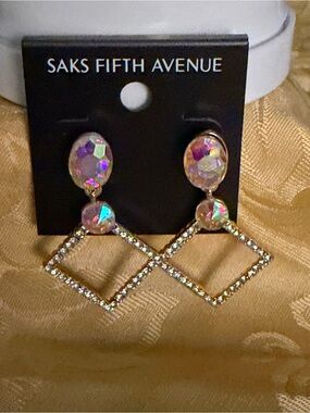 Saks Fifth Avenue Aurora Crystal Drop Earrings - Iridescent Pink